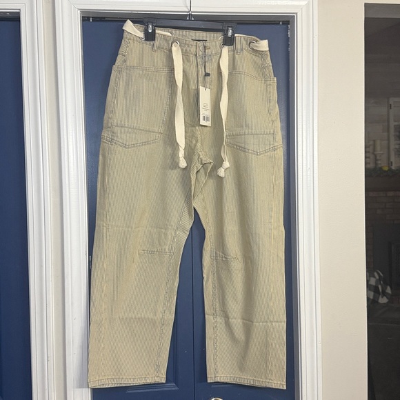 Miou Muse Striped Cotton Denim Pants Size Medium NWT - Picture 5 of 10